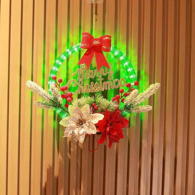 Christmas Luminous LED Light Garland Door Hanging wreaths Decorations - EX-STOCK Canada
