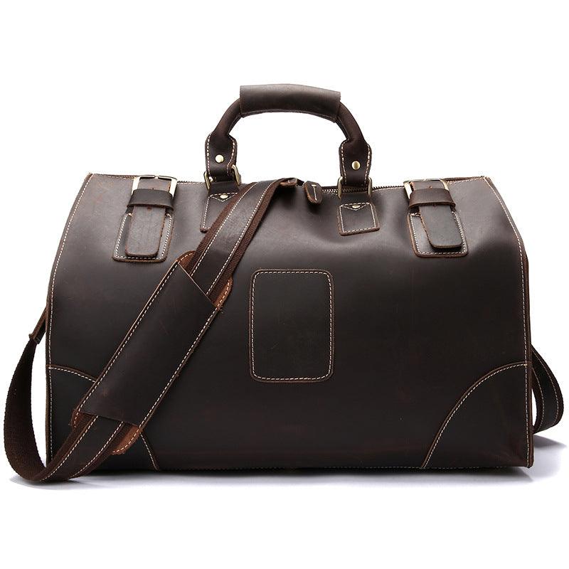 Vintage Cowhide Men's Bag, Large-capacity Travel Bag, Leather Shoulder Bag | EX-STOCK Canada
