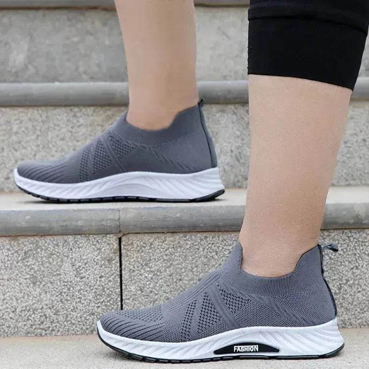 Casual Slip-on Mesh Sports Shoes Flying Woven Soft Breathable Running Walking Flat Shoes Men - EX-STOCK Canada