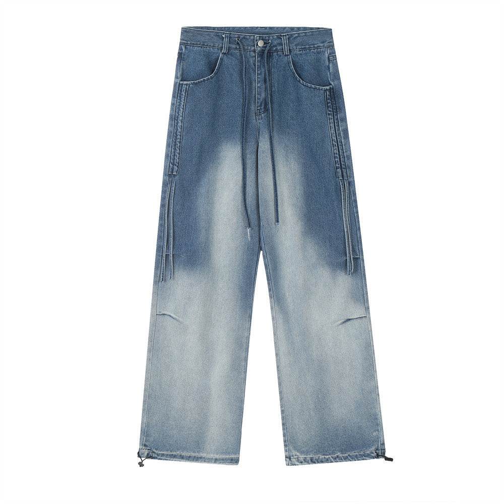 Gradient Tie-dye Straight-leg Denim Trousers Men Jeans - EX-STOCK Canada