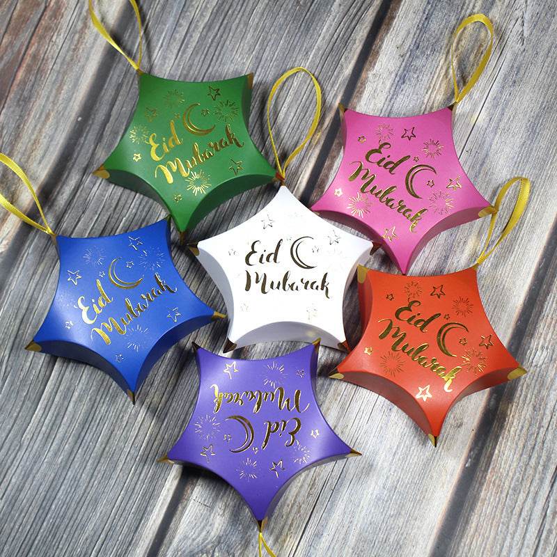 Hot Stamping Pentagram Shape Ramadan Eid Mubarak Gift Box - EX-STOCK Canada