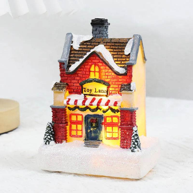 Christmas Decorations Resin Small House Luminous Ornaments - EX-STOCK Canada