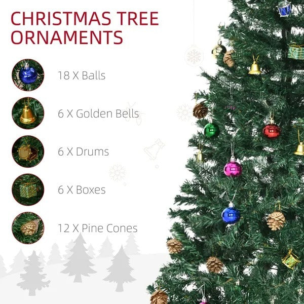 Sapin de Noël artificiel vert de 1,5 m pour fêtes de Noël avec décorationEX-STOCK Canada