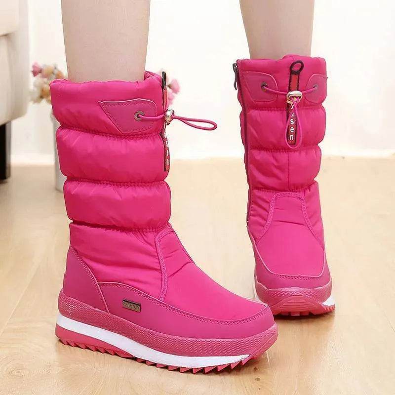 Winter New Plus Velvet Thick Cotton Shoes Thermal Middle Tube Waterproof Non-slip Boots - EX-STOCK Canada