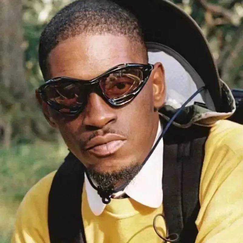 Fashion Large Frame Cat Eye Personality Hollow Out Cycling Sunglasses for Men - EX-STOCK Canada