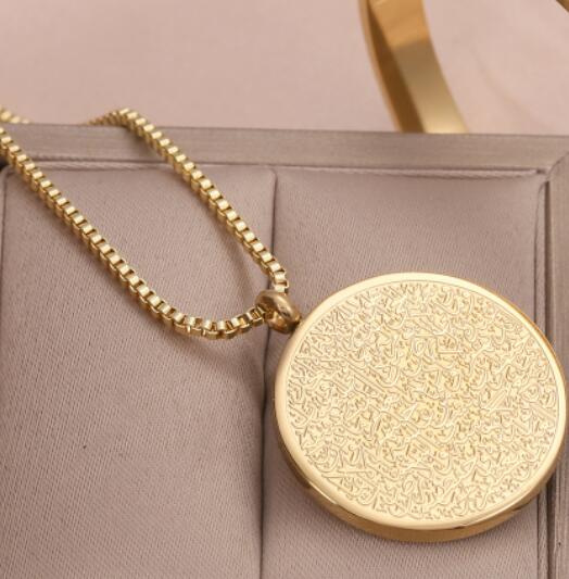 Collier et bracelet à disque arabe en acier inoxydable - EX-STOCK Canada