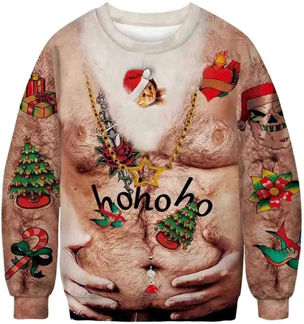 Men's Fashion 3D Digital Printed Round Neck Christmas Sweatshirt - EX-STOCK Canada