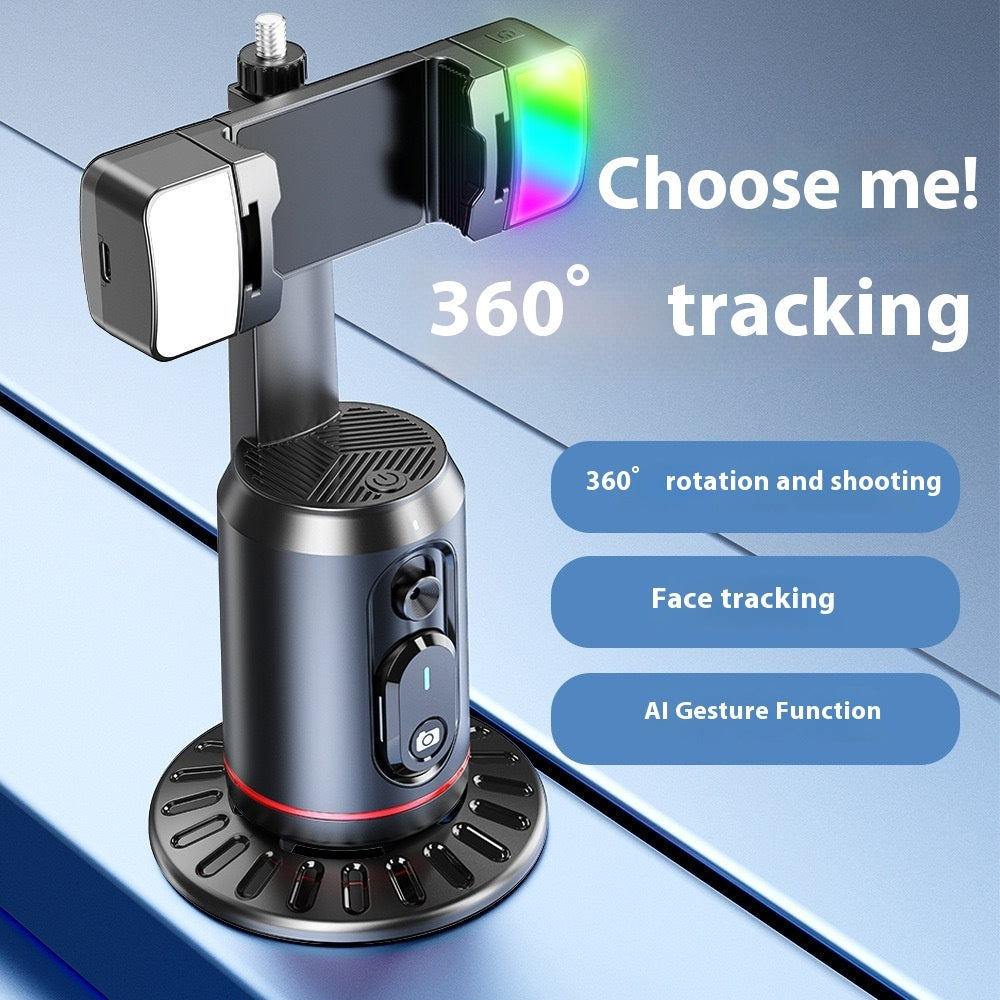 Black AI Face-Tracking Phone Holder with Bluetooth Remote – Q02 & Q04