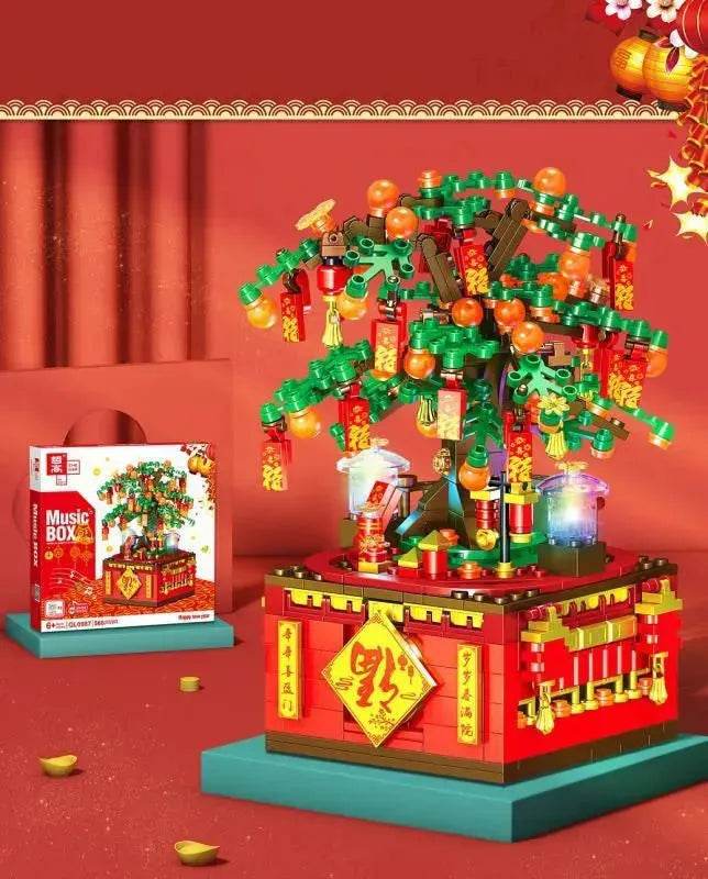 DIY Building Blocks Music Box Christmas Tree Model Desktop Decoration Ornaments Gift Box For Woman Kids Present New Year Gifts - EX-STOCK Canada