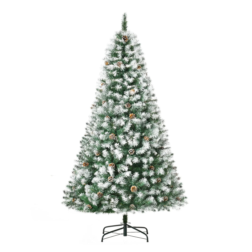 6ft Snow Flocked Artificial Christmas Tree, Unlit Full Fir Tree With Automatic Open, 800 Realistic Branches And 61 Pine Cones EX-STOCK Canada