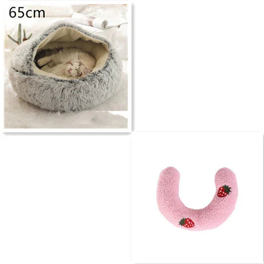 2 In 1 Dog And Cat Bed Pet Winter Bed Round Plush Warm Bed House Soft Long Plush Pets Bed Pet Products EX-STOCK Canada