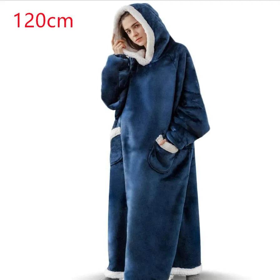 Fleece Oversized Hoodie Blanket Winter Warm Home Clothes Women Men Oversized Pullover With Pockets - EX-STOCK Canada