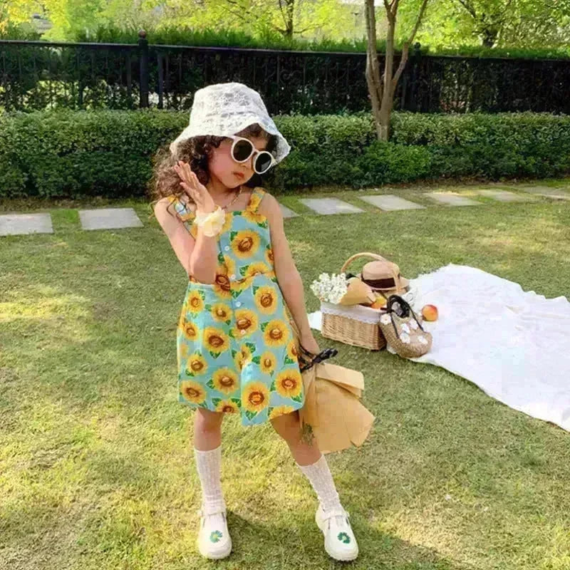 Casual Summer Floral cotton dress for baby girl - EX-STOCK CANADA