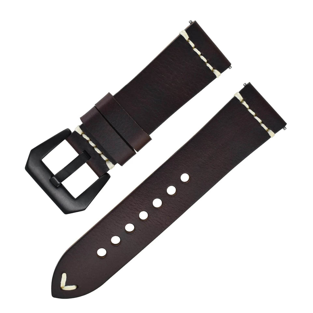 Discoloring Oil Wax Top Layer Cowhide Watch Strap - EX-STOCK Canada