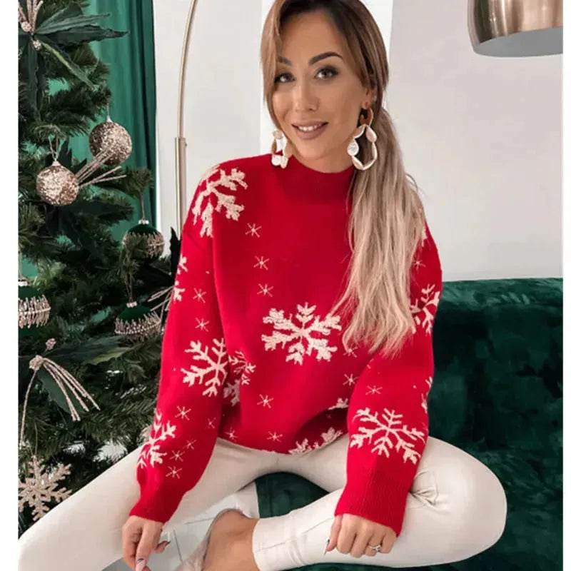 Fall Winter Knitted Cashmere Crewneck Ugly Christmas Sweater Pullover for women - EX-STOCK Canada