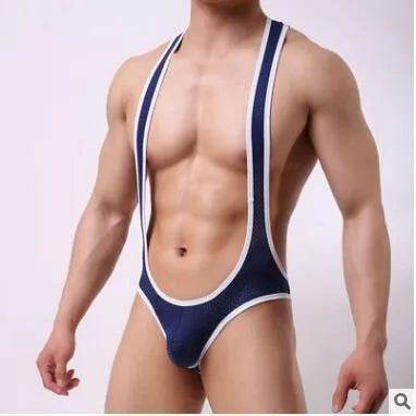 Men's Mesh Breathable One-piece Underwear Bodysuit thong Vest Pants - EX-STOCK Canada