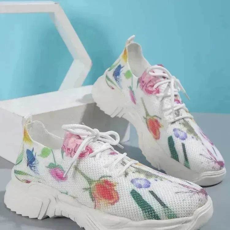 Flower Sports Running Shoes Women's Fashion Flat Sneakers - EX-STOCK Canada