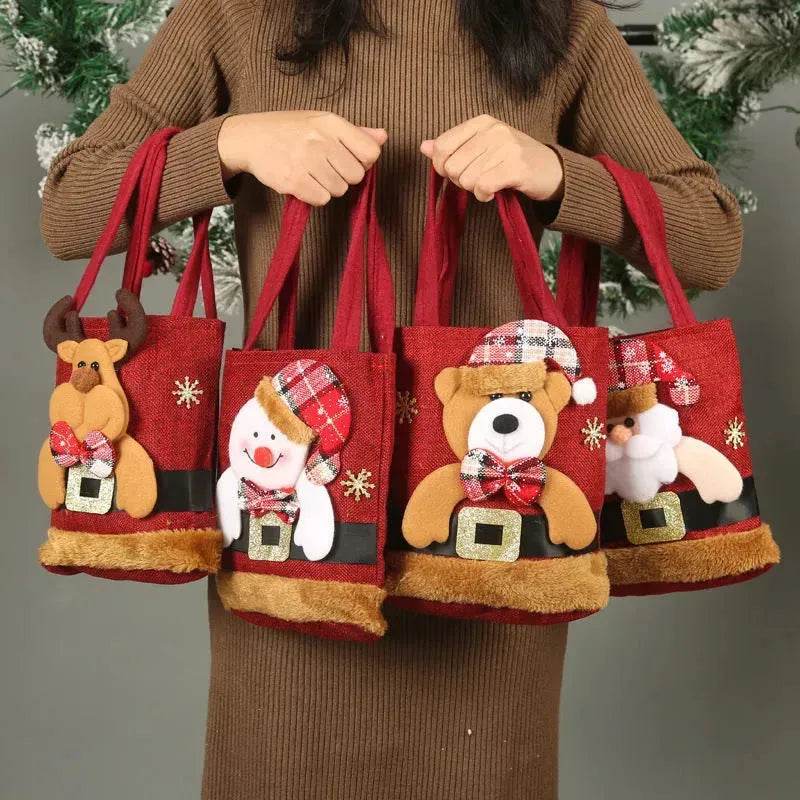 Christmas Candy Gift Tote Bag For Kids Funny Creative Santa Claus Elk Snowman Bear Handbag Small Christmas Tree Decoration Bags - EX-STOCK Canada