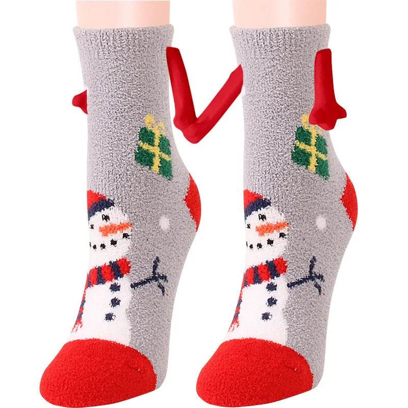 Soft Carton Christmas-themed Fleece Winter Home socks for Women - EX-STOCK Canada