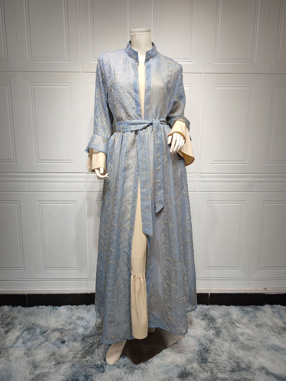Middle East Muslim Evening Ruffle Sleeve Two-piece Suit Dress - EX-STOCK Canada