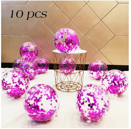 Sequined Latex Balloons for Birthday & Wedding Decorations – 12 Inch Colorful Party Balloons