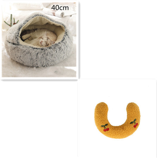 2 In 1 Dog And Cat Bed Pet Winter Bed Round Plush Warm Bed House Soft Long Plush Pets Bed Pet Products EX-STOCK Canada