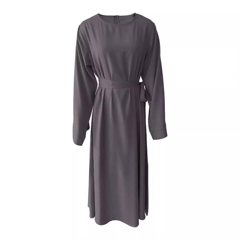 Robe musulmane grande taille à lacets pour femmes - EX-STOCK Canada