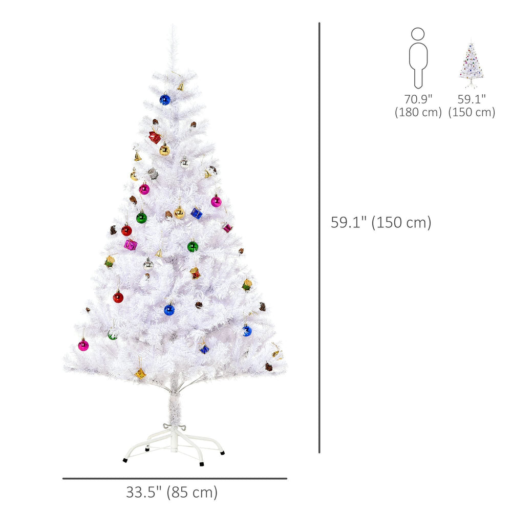 4.9ft Artificial Christmas Tree Xmas Holidays Decor With Ornament White EX-STOCK Canada