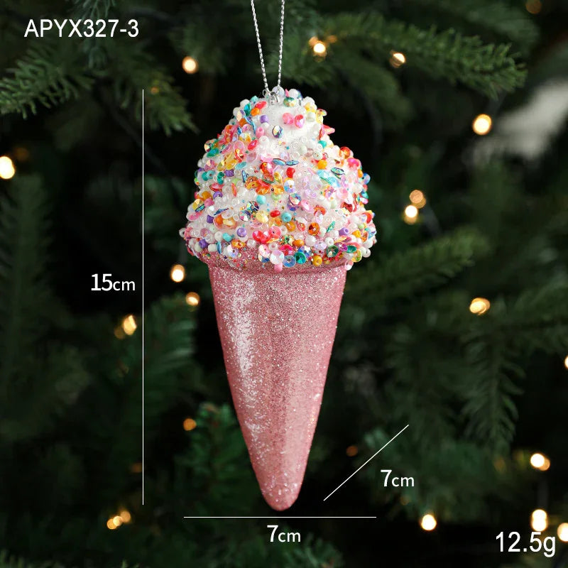 Creative Pendant Ice Cream Christmas Tree Decoration Small Hanging Pieces EX-STOCK Canada