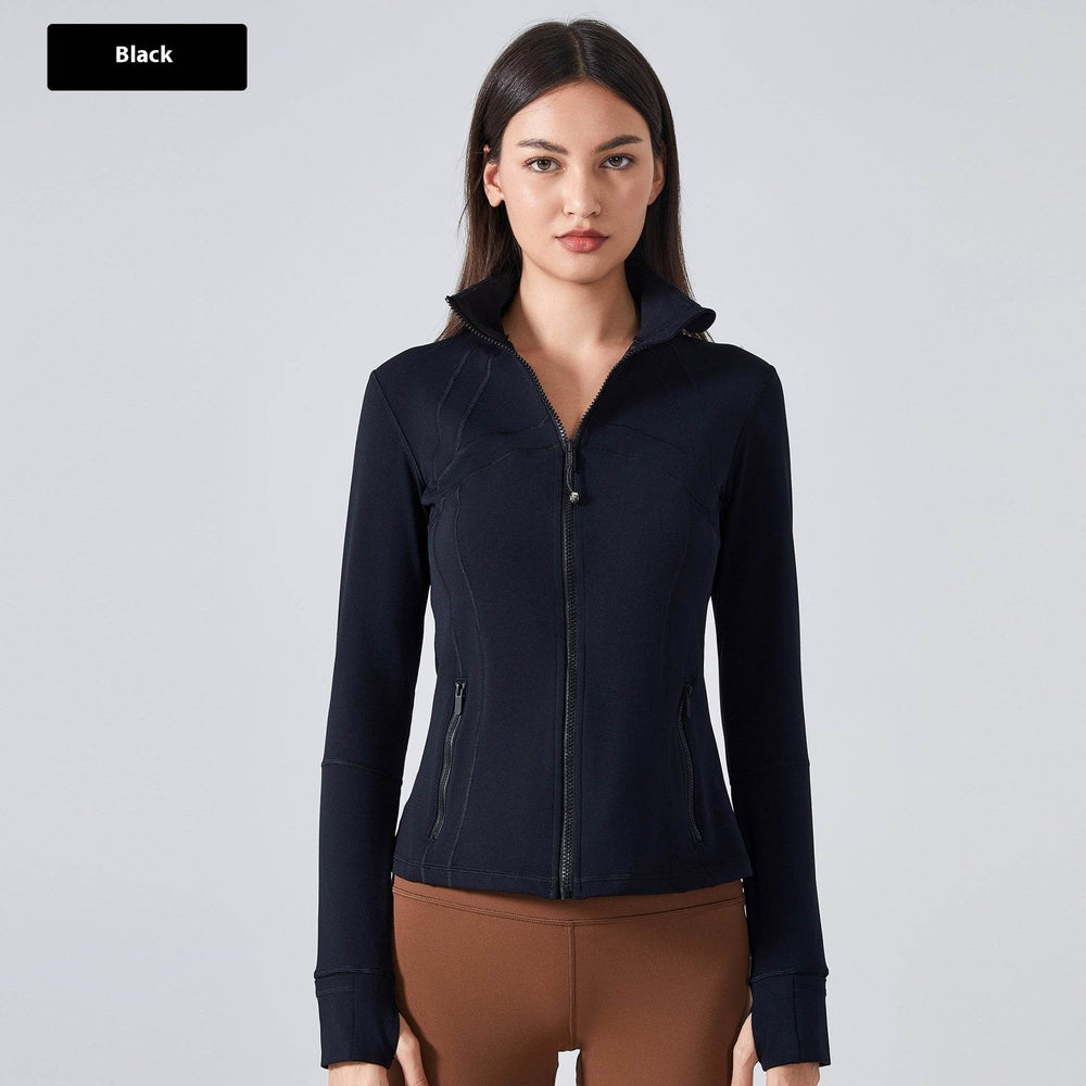 Long Sleeve Workout Tops for Women Halter Neck Zip Up gym top - EX-STOCK Canada