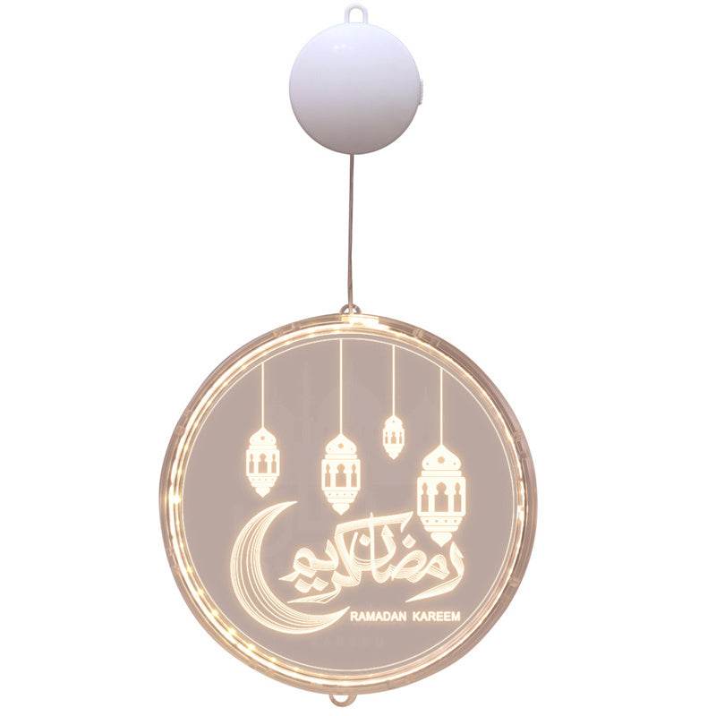 Acrylic Moon Castle Eid Al Fitr Ramadan Hanging Lamp Battery - EX-STOCK Canada