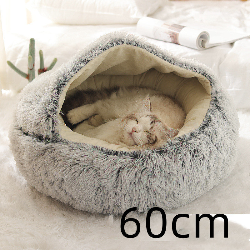 2 In 1 Dog And Cat Bed Pet Winter Bed Round Plush Warm Bed House Soft Long Plush Pets Bed Pet Products EX-STOCK Canada
