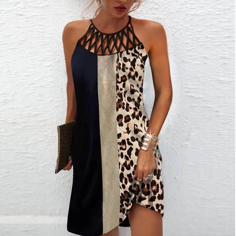 Fashion Print Dress Casual Halterneck Dresses For Women Summer Clothes - EX-STOCK Canada
