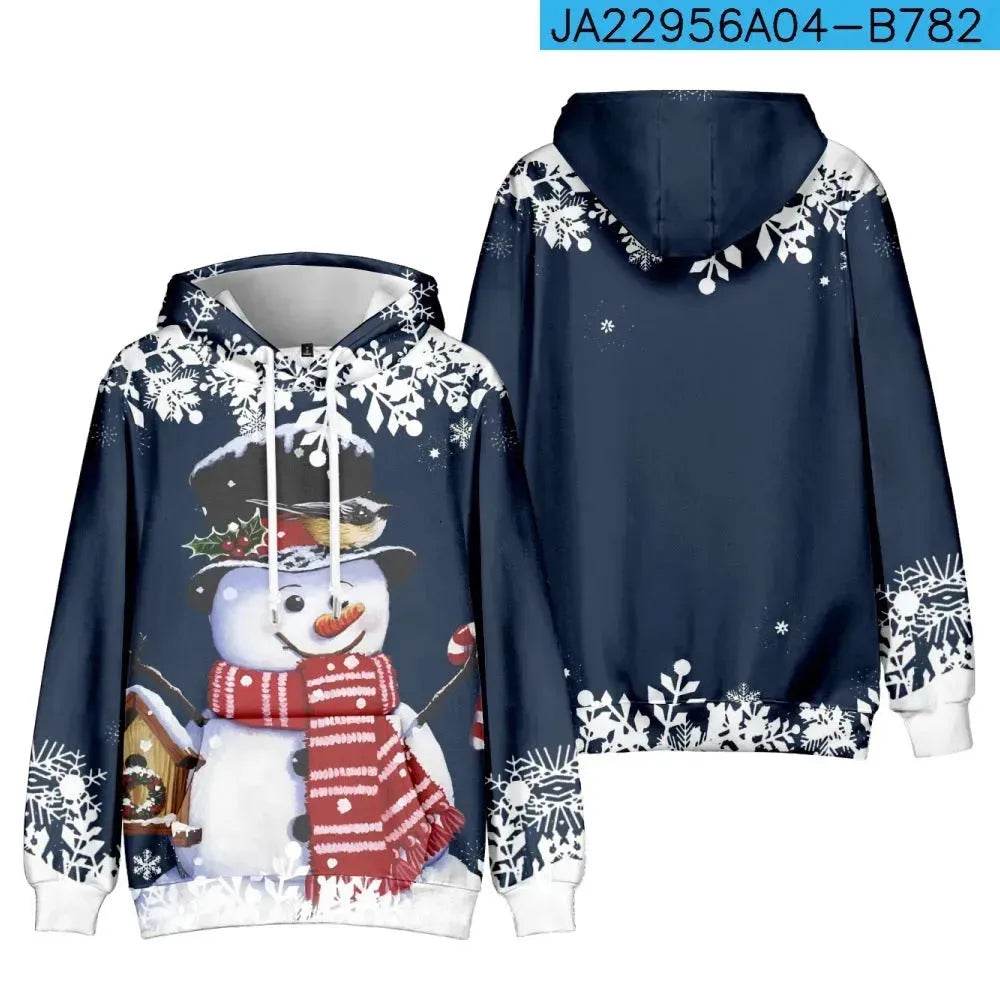 Christmas Snowman Personalized Printed Hoodie Sweatshirts - EX-STOCK Canada