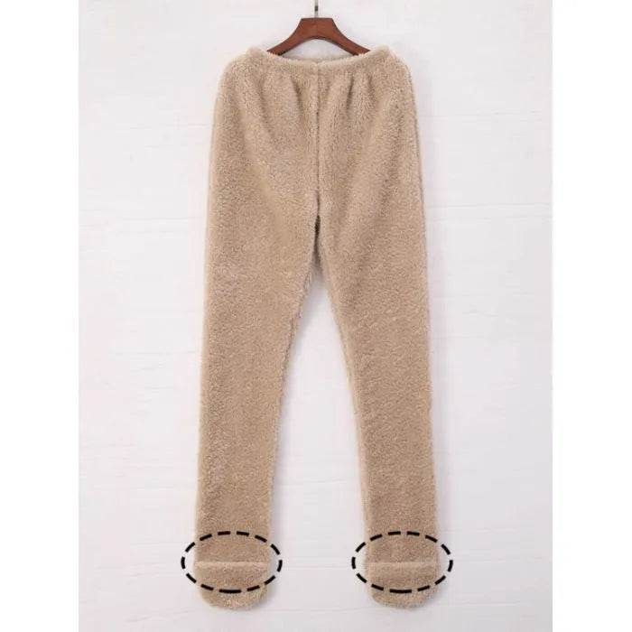 Women Coral Fleece Socks Leggings Winter Warm Sleepwear Ankles Knees Guard Women Home Pants Thick Pajamas Pant - EX-STOCK Canada