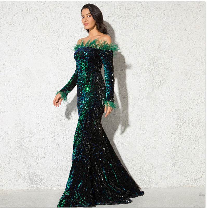 Off shoulder sequins Mermaid Formal Party dress - EX-STOCK Canada