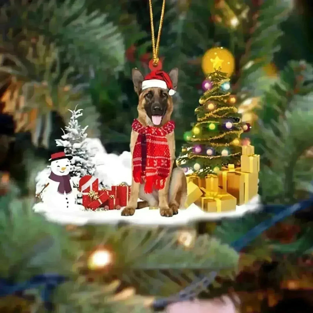 Christmas Family Puppies Decorate Trees With Lights - EX-STOCK CANADA