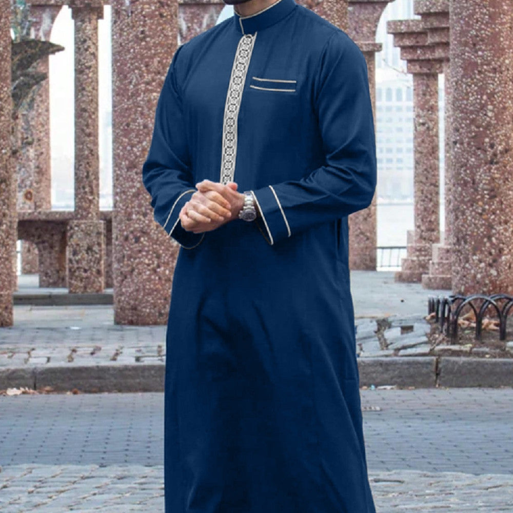 Muslim Middle East Long Sleeve Embroidered Casual Ethnic Robe - EX-STOCK Canada
