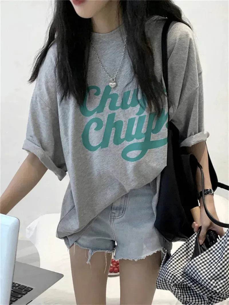 Street Fashion Oversized women round neck polo y2k fashion - EX-STOCK Canada