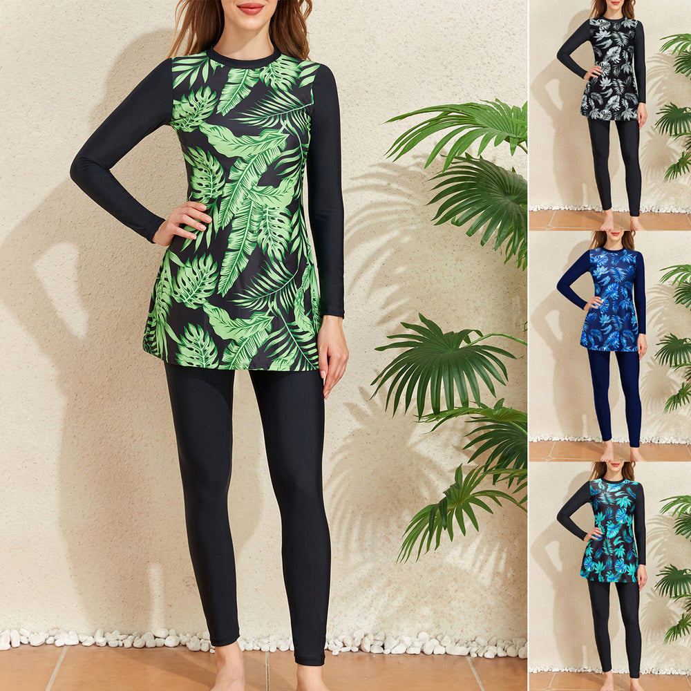 Muslim Women's Long-sleeved Trousers Two-piece Swimsuit - EX-STOCK Canada