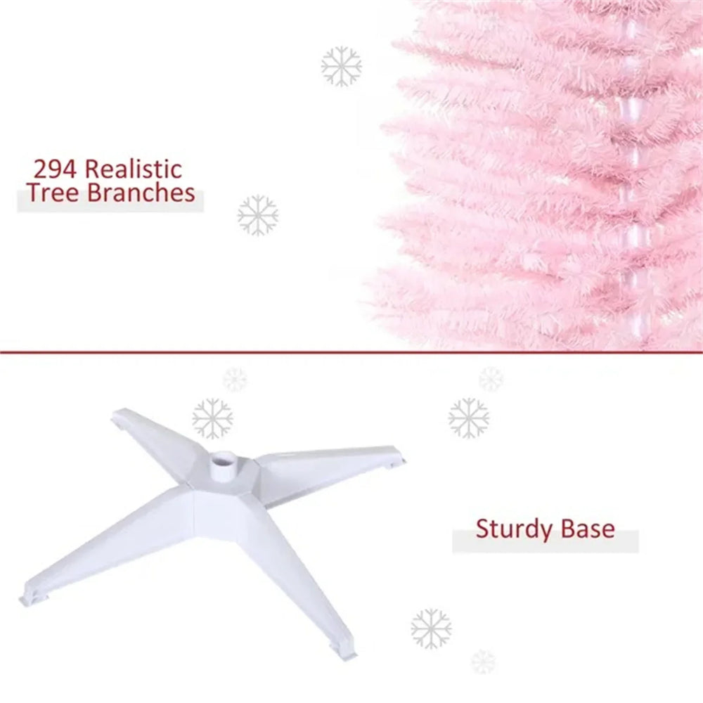 5FT Artificial Christmas Tree, Pencil Christmas Tree With Realistic Branches, Stable Stand EX-STOCK Canada