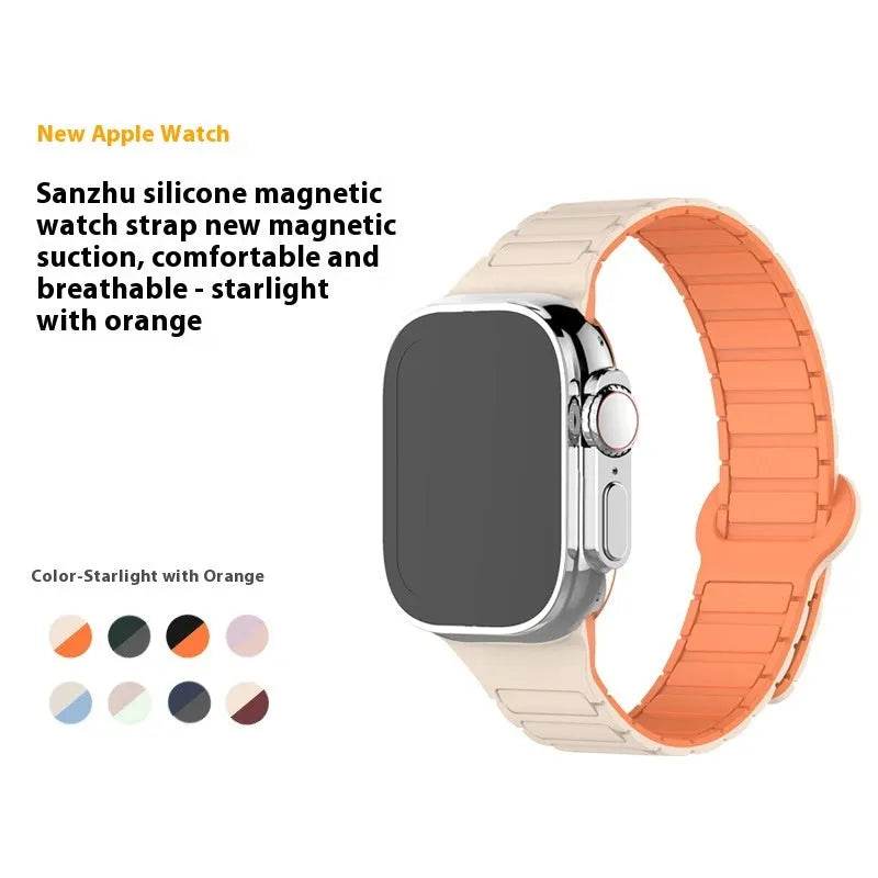 Iwatch Three-plant Silicone Two-color Watch Strap - EX-STOCK Canada