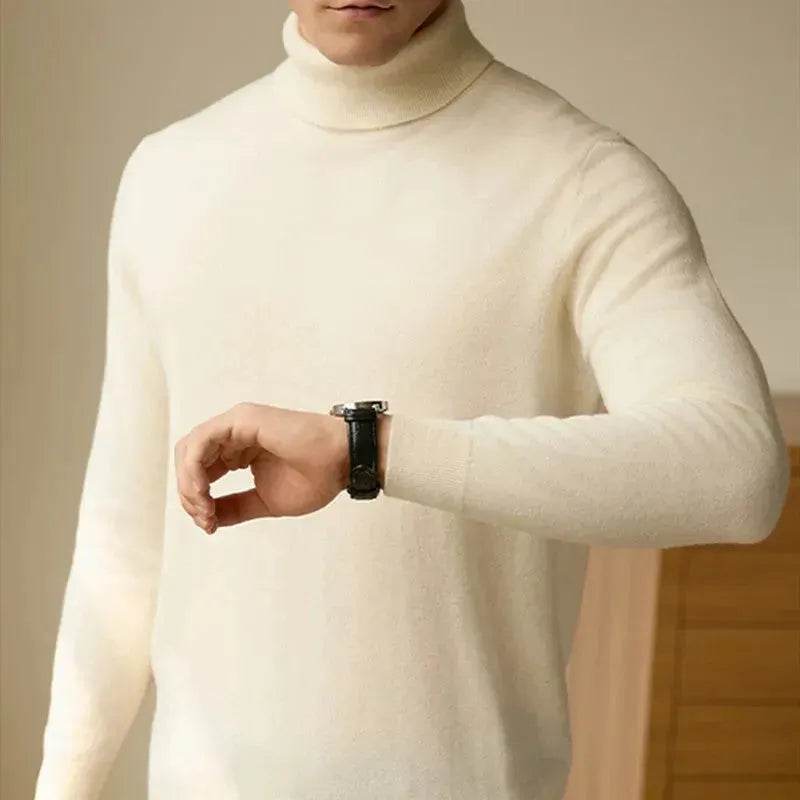Pure Wool Thermal Slim Fit Turtleneck Sweater for Men - EX-STOCK Canada