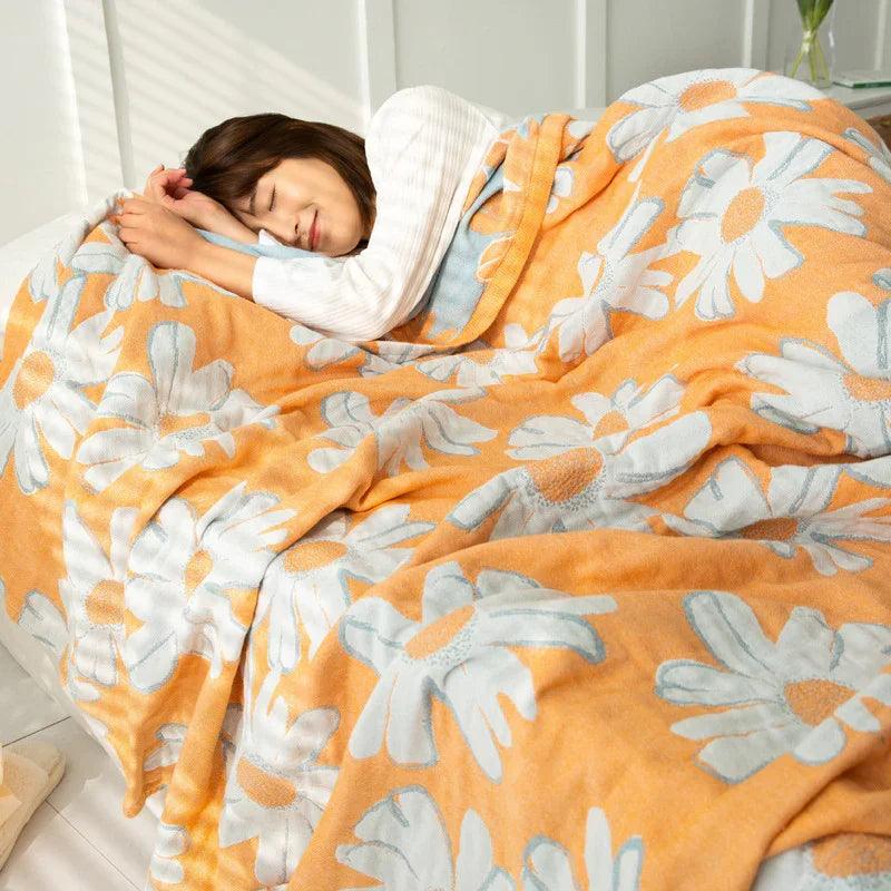 Cotton Four-layer Gauze Towel Blanket Air Conditioning Blanket Thin Duvet EX-STOCK Canada