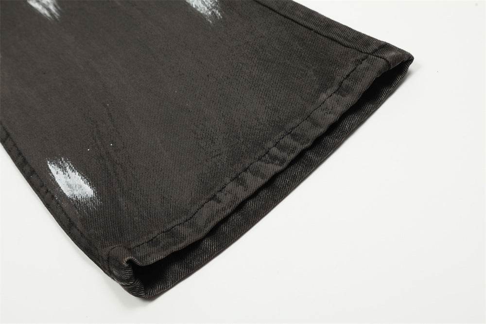 Punk Waste Soil Distressed Men Denim jeans pant Straight-leg Trousers - EX-STOCK Canada