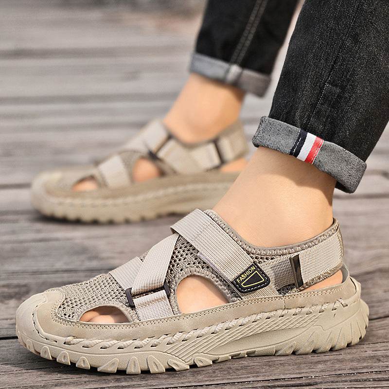 Summer Men's Hollow Mesh Surface Breathable Trendy Casual Shoes All-matching Sandals EX-STOCK CANADA