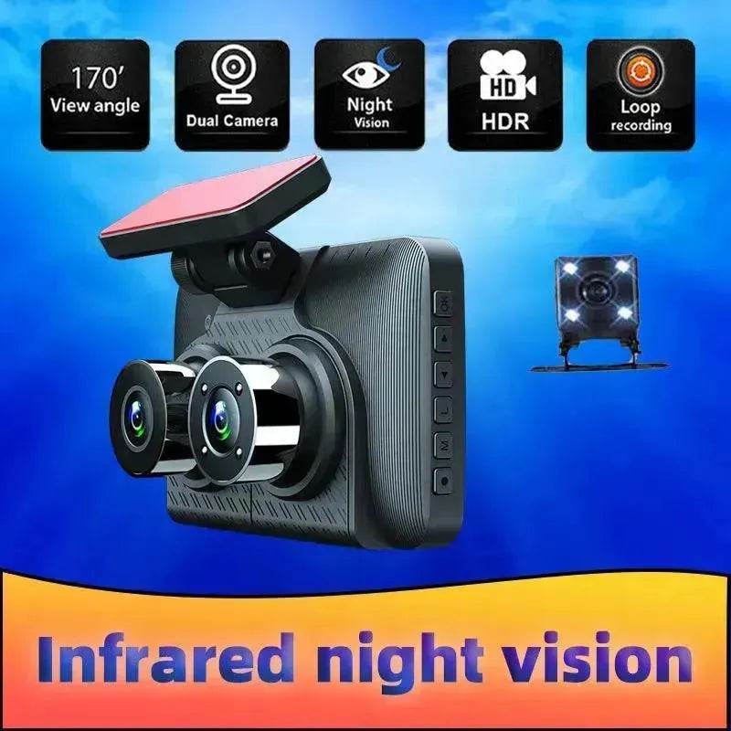Smart WDR AND HDR 4 Inch Dashcam HD 1080P Infrared Night Vision Camera, 170 wide angle with reverse image Motion detection, Loop video, front and back video function suitable for your car and house. - EX-STOCK Canada