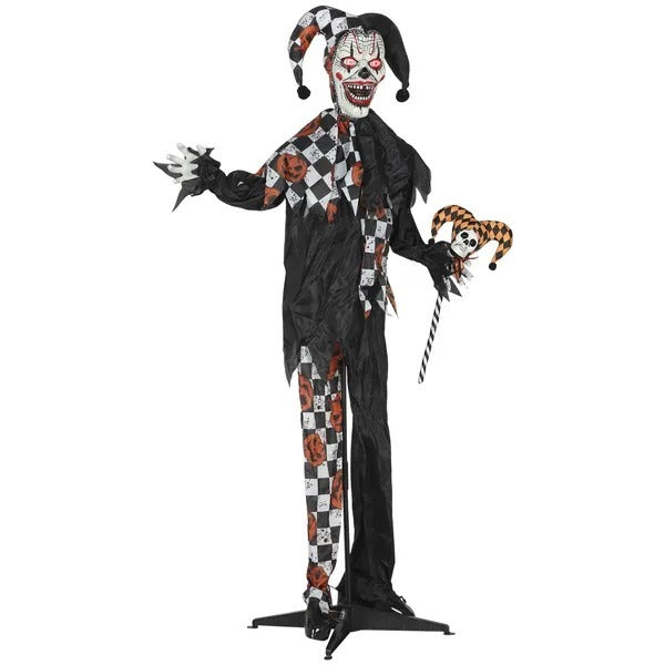 Life Size Halloween Animated Clown With Red Light Up Eyes, Sound Activated Scary Halloween Decorations, Battery Operated EX-STOCK Canada