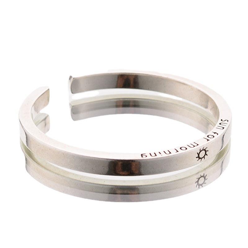 Bracelet Couple Soleil Lune Vintage Argent Vieilli - EX-STOCK Canada