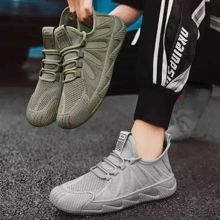 Breathable Mesh Sports Shoes Casual Lace-up Sneakers Men Non-slip Shoes - EX-STOCK Canada